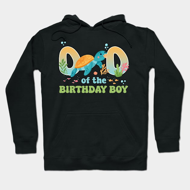 Dad Of The Birthday Boy Beach Summer B-day Gift For Booys Girls Kids Toddlers Hoodie by Patch Things All